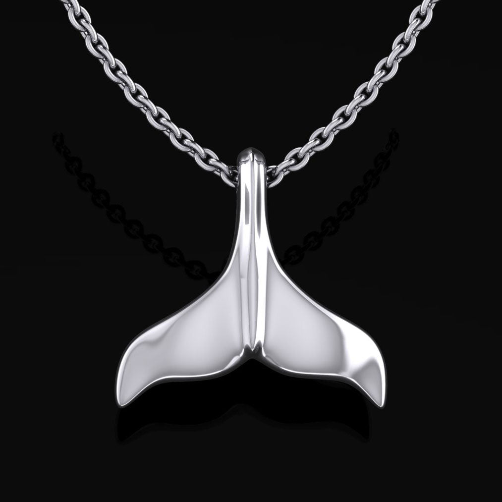 Whale Tail Sterling Silver Pendant MG481