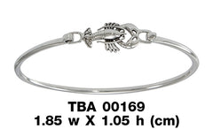 Lobster Bangle Sterling Silver Spring Lock Bracelet