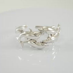 Dolphins Sterling Silver cuff Bracelet