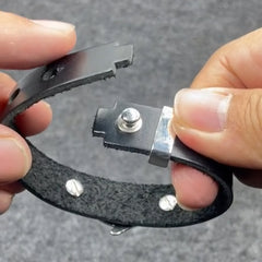 Silver Aboriginal Orca Whale Leather Sterling Silver Bracelet TBA220