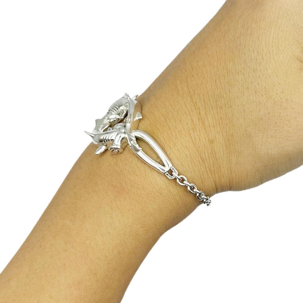 Double Hammerhead Shark Sterling Silver Chain Bracelet - DiveSilver Jewelry