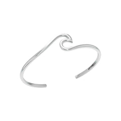 Sterling Silver Smooth Wave Cuff Bracelet - Divesilver Collection - DiveSilver Jewelry