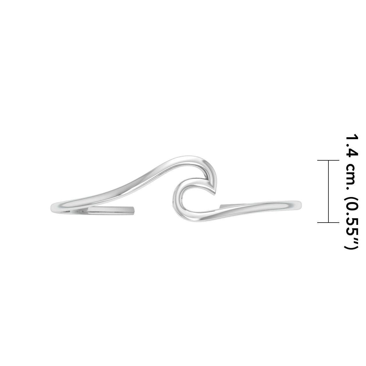 Sterling Silver Smooth Wave Cuff Bracelet - Divesilver Collection - DiveSilver Jewelry