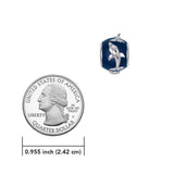 Dolphin Silver Bead with Navy Blue Enamel TBD372