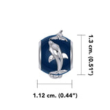 Dolphin Silver Bead with Navy Blue Enamel TBD372