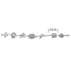 Seashore Sea Life Sterling Silver Link Bracelet TBG352