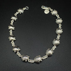 Seashell Sterling Silver Link Bracelet