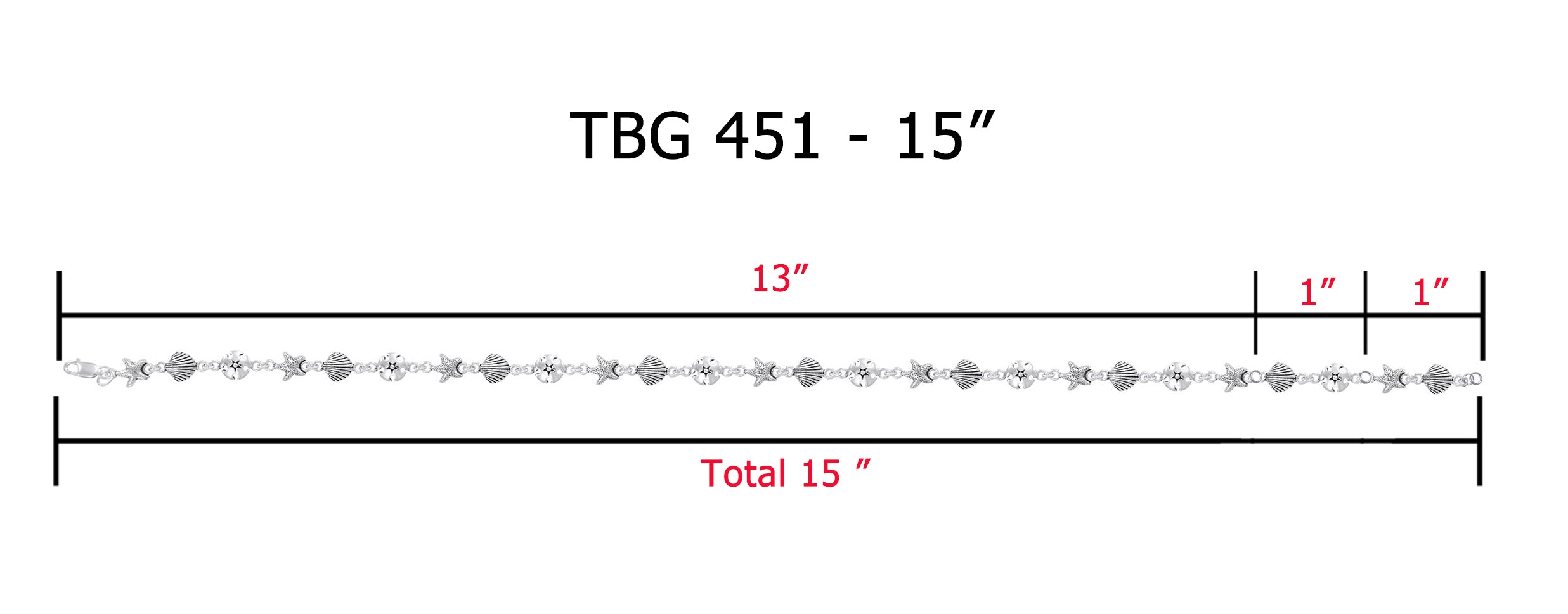 Beach Life Link Sterling Silver Bracelet TBG451