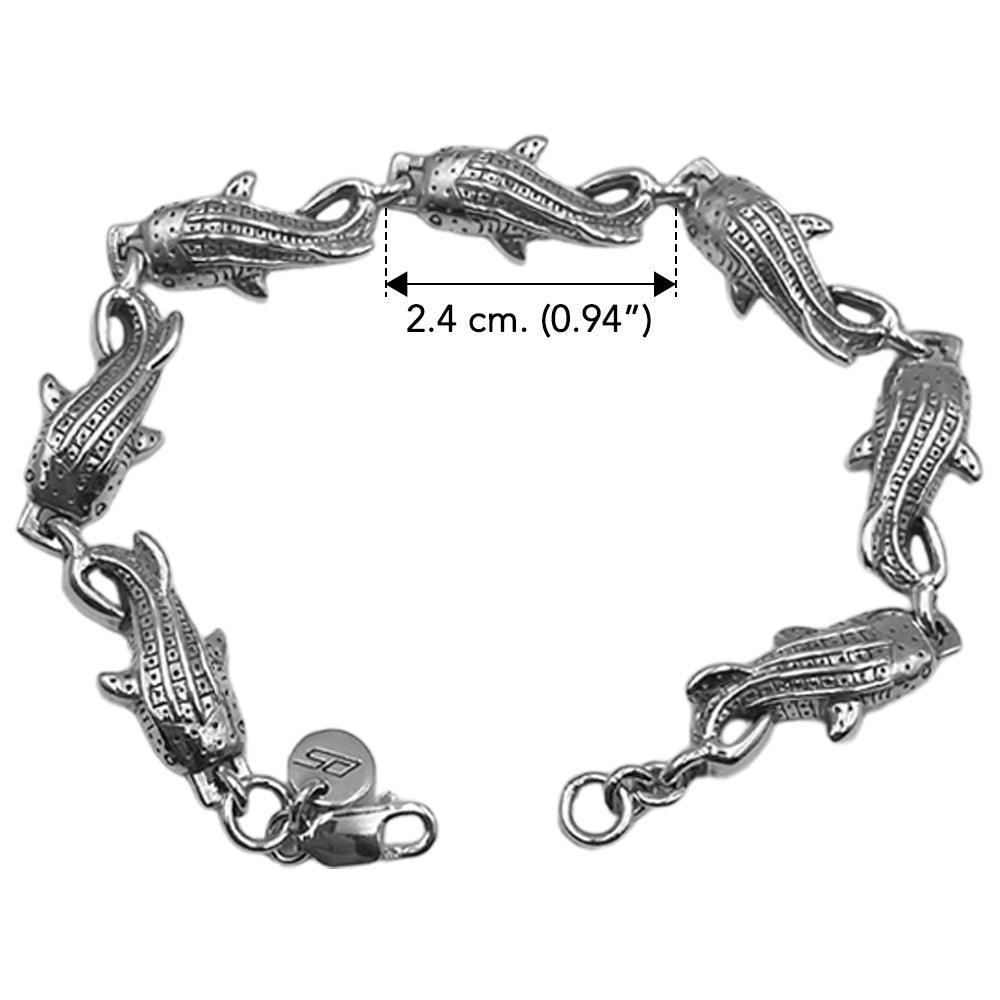 Whale Shark Sterling Silver Link Bracelet by DiveSilver