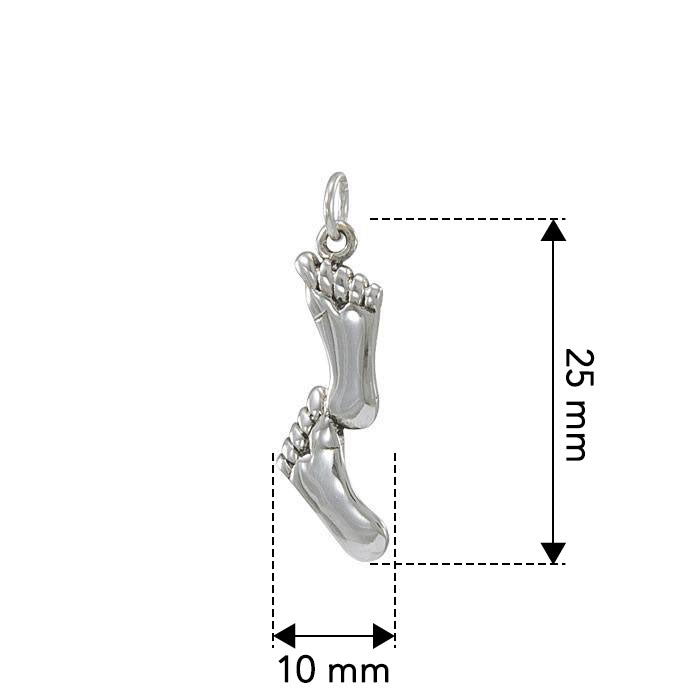 Footprints in the Sand Sterling Silver Charm