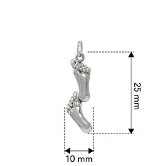 Footprints in the Sand Sterling Silver Charm