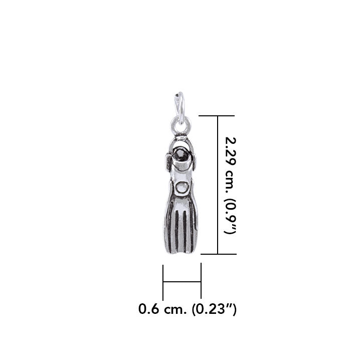 Diving Fin Sterling Silver Charm TC601