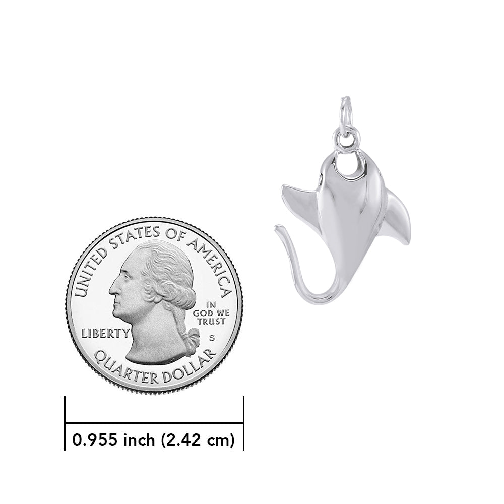 Small Manta Ray Sterling Silver Charm