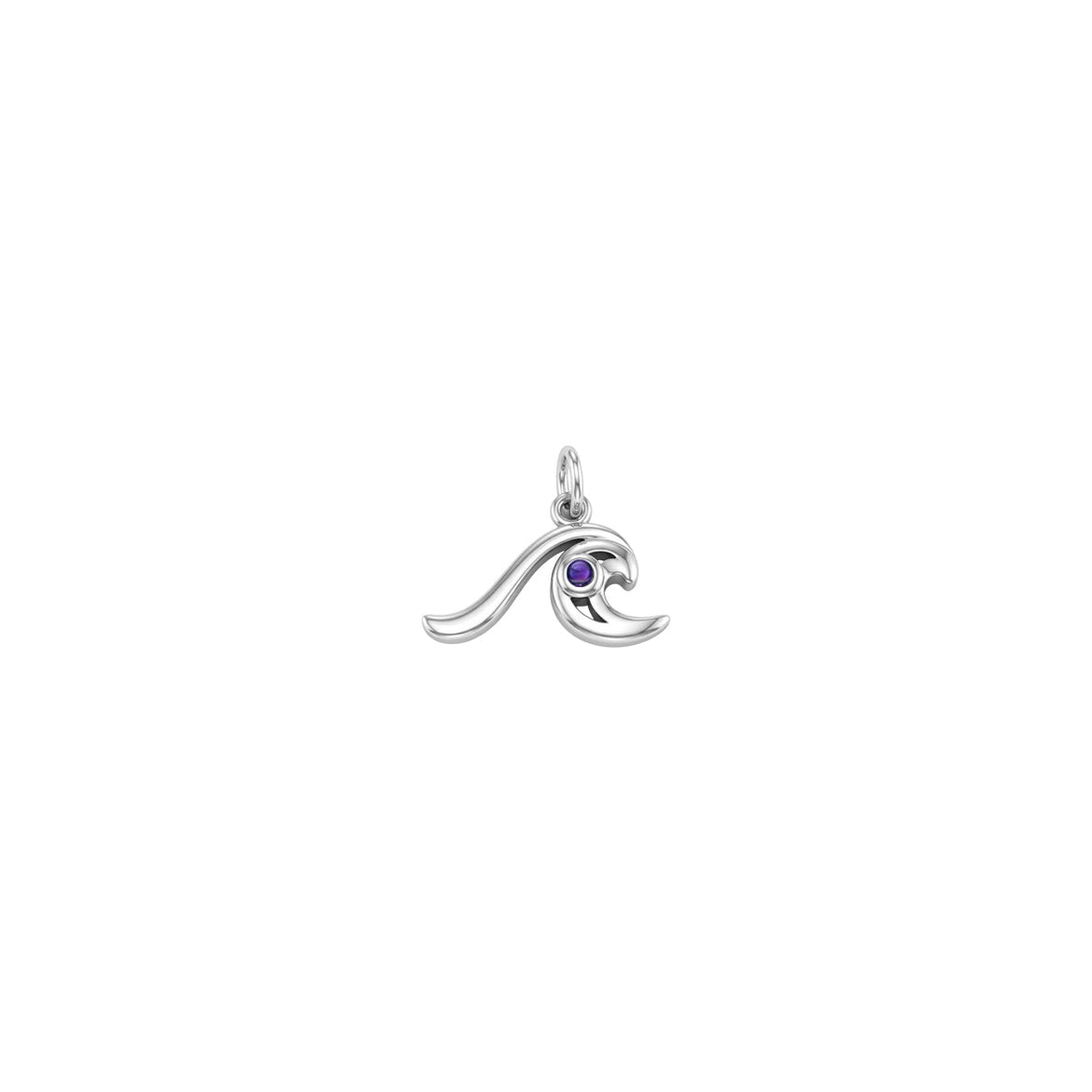 Wave with Gemstone Sterling Silver Charm | DiveSilver