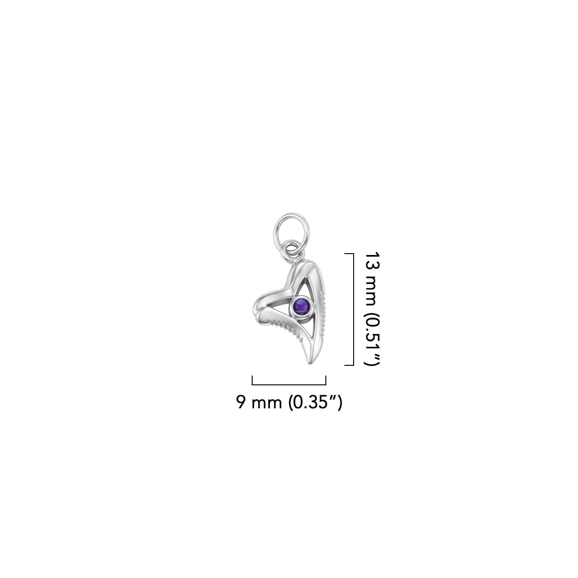 Shark Tooth with Gemstone Sterling Silver Charm TCM720