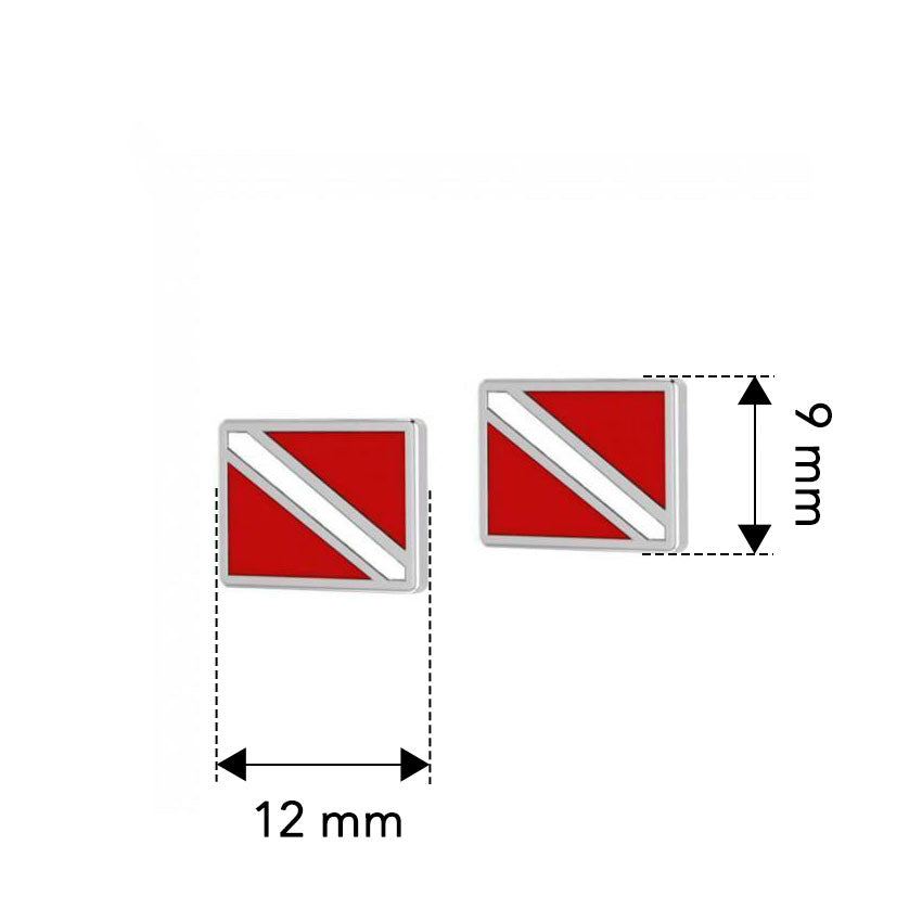 Dive Flag Sterling Silver Post Earring