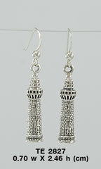 Indian Ocean Lighthouse T Sterling Silver Hook Earring