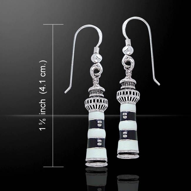 Bodie Island Lighthouse Sterling Silver Hook Earring