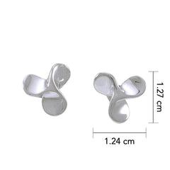 Boat Propeller Sterling Silver Post Earrings