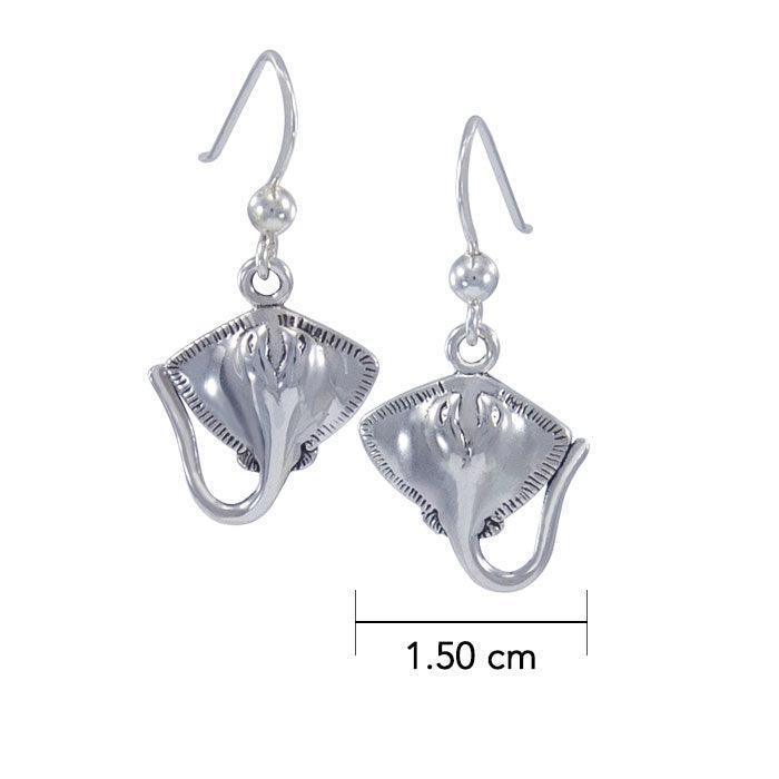 Stingray Sterling Silver Hook Earring