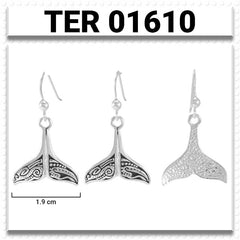 Whale Tail Aboriginal Sterling Silver Earrings