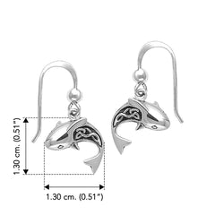 Celtic Shark Sterling Silver Hook Earring TER029 - DiveSilver Jewelry