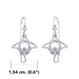 The Manta Ray Silver Earrings with Claddagh Symbol TER2167