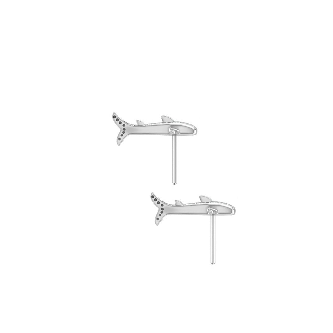 Whale Shark Sterling Silver Post Earrings