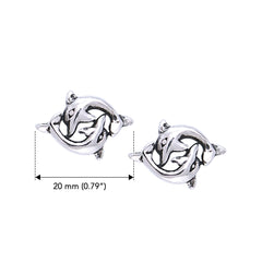 Double Dolphin Sterling Silver Post Earrings TER273