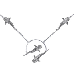 Quadruple Whale Shark  Sterling Silver Necklace TNC563
