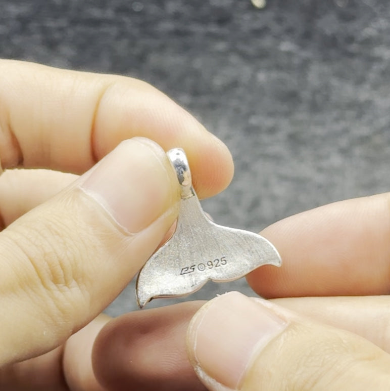 Whale Tail Sterling Silver Pendant