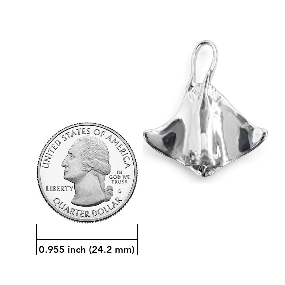 DiveSilver Stingray Sterling Silver Slider Pendant TP2366