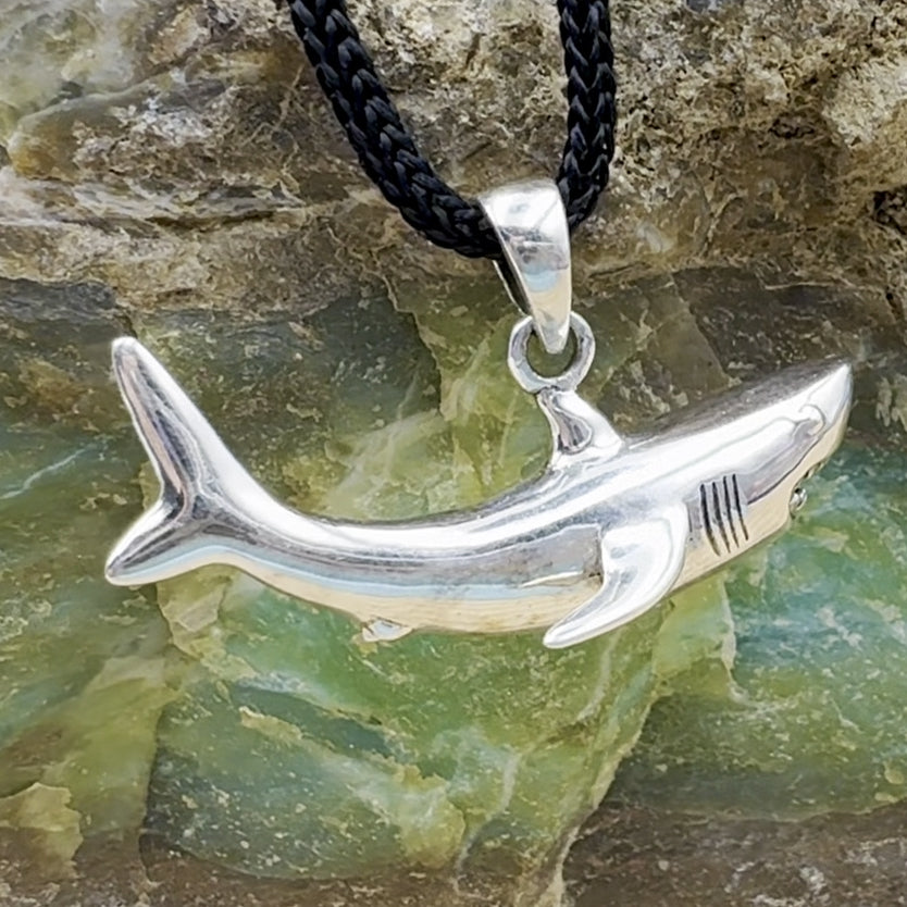 Great White Shark Sterling Silver Pendant