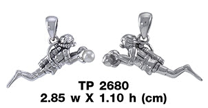 Sport Diver Sterling Silver With Synthetic Perl Pendant TP2680