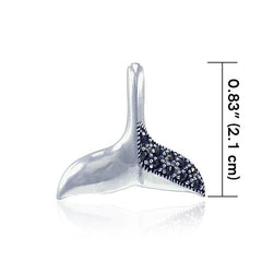 Marcasite Whale Tail Sterling Silver Pendant TP296