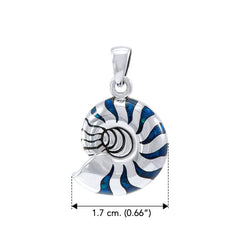 Charmed by the Rhythmic Spiral Sterling Silver Nautilus Pendant Jewelry TP3106