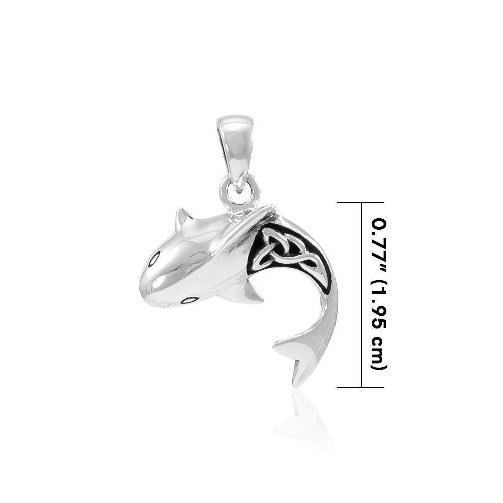 Celtic Shark Sterling Silver Pendant