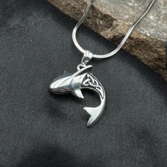 Celtic Shark Sterling Silver Pendant