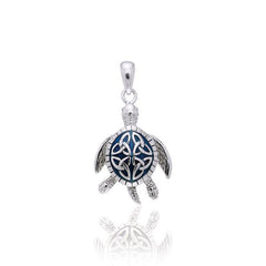 Celtic Sea Turtle Sterling Silver Pendant