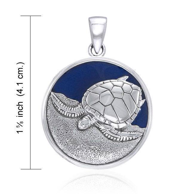 Enameled Turtle Sterling Silver Pendant by Ted Andrews