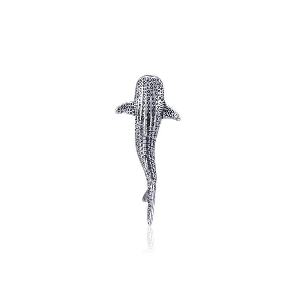 Gentle giants in benign grace ~ Small Whale Shark Silver with Hidden Bail Pendant