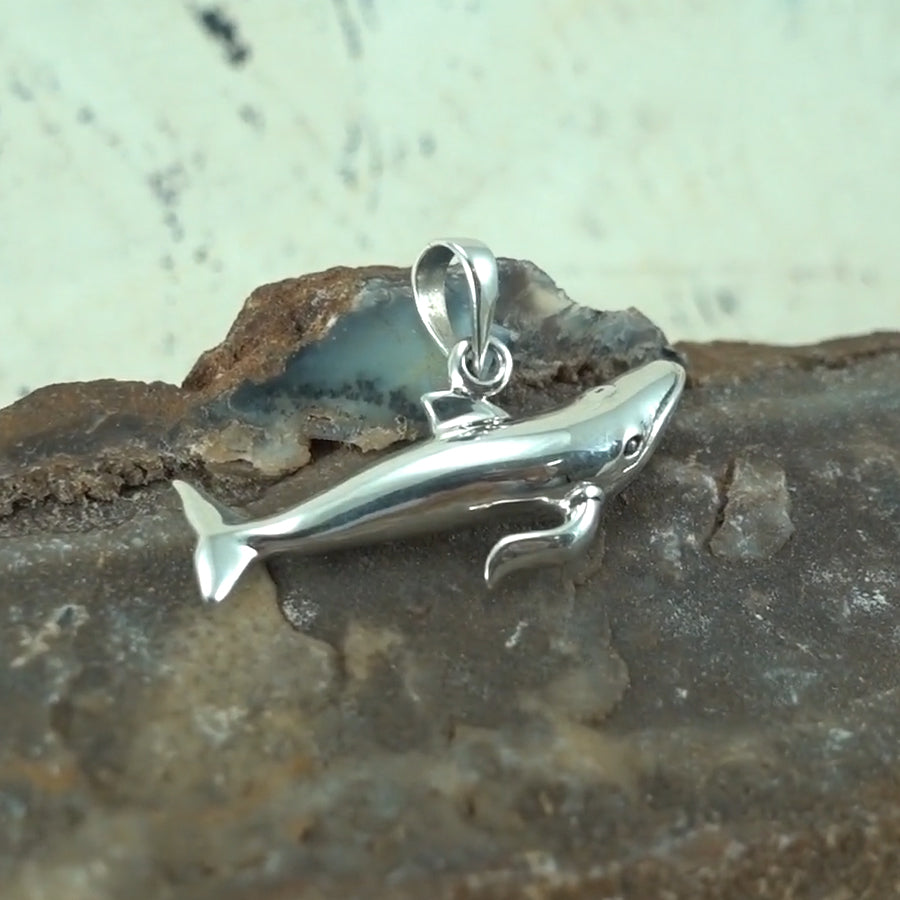 Blue Whale Sterling Silver Pendant