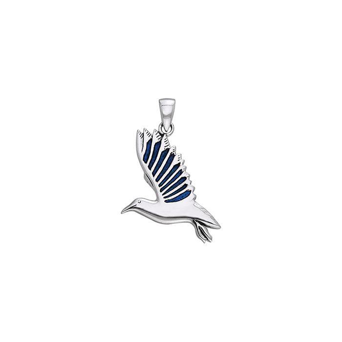 Inlaid Seagull Sterling Silver Pendant TPD585 by TPD585