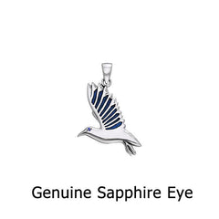 Inlaid Seagull Sterling Silver Pendant