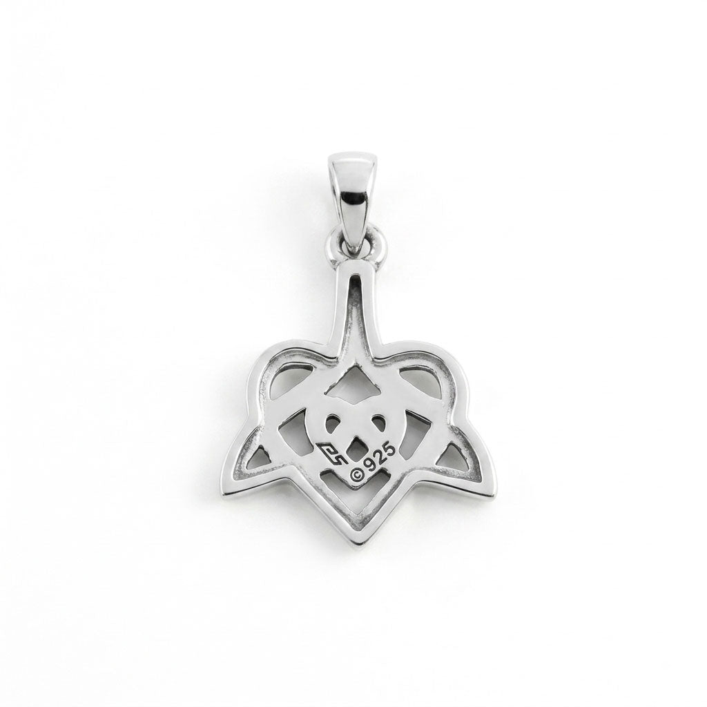 Celtic Whale Tail And Double Heart Sterling Silver Pendant