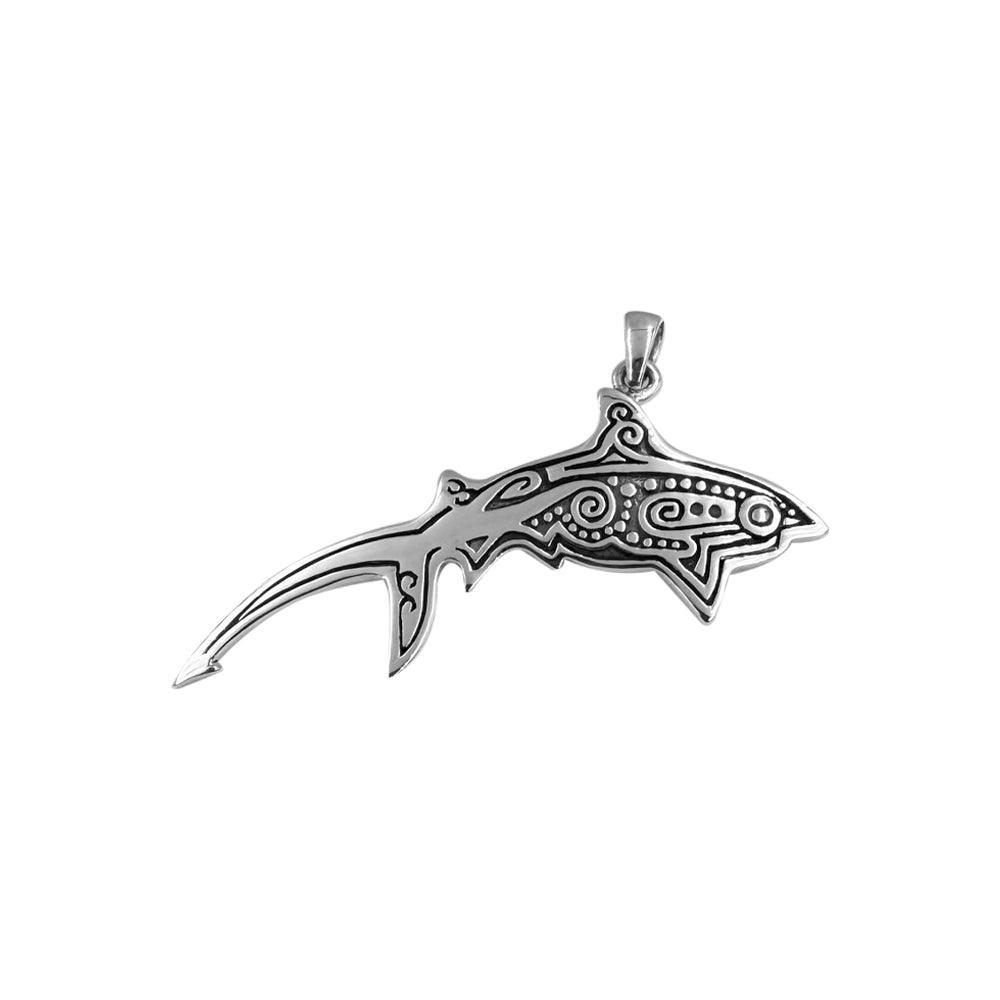 Aboriginal Thresher Shark Sterling Silver Pendant by DiveSilver