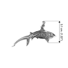 Aboriginal Thresher Shark Sterling Silver Pendant by DiveSilver