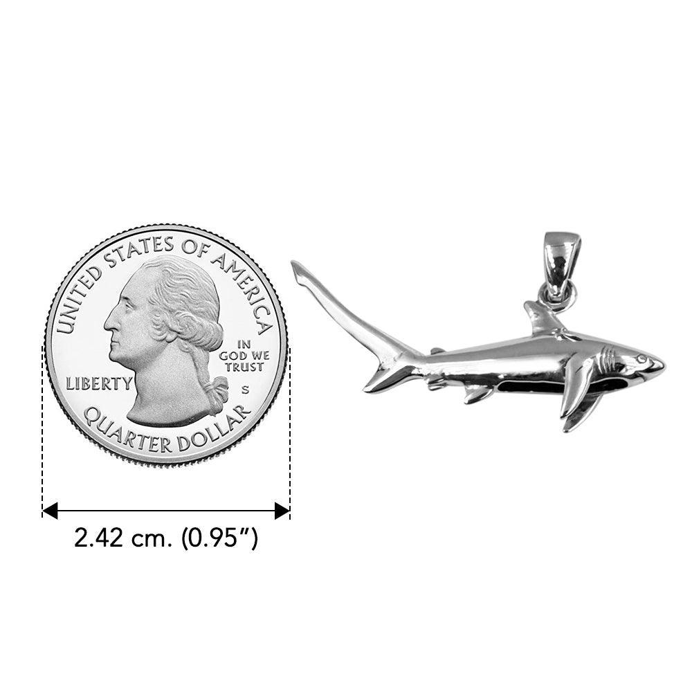 Thresher Shark Sterling Silver Pendant by DiveSilver TPD6232