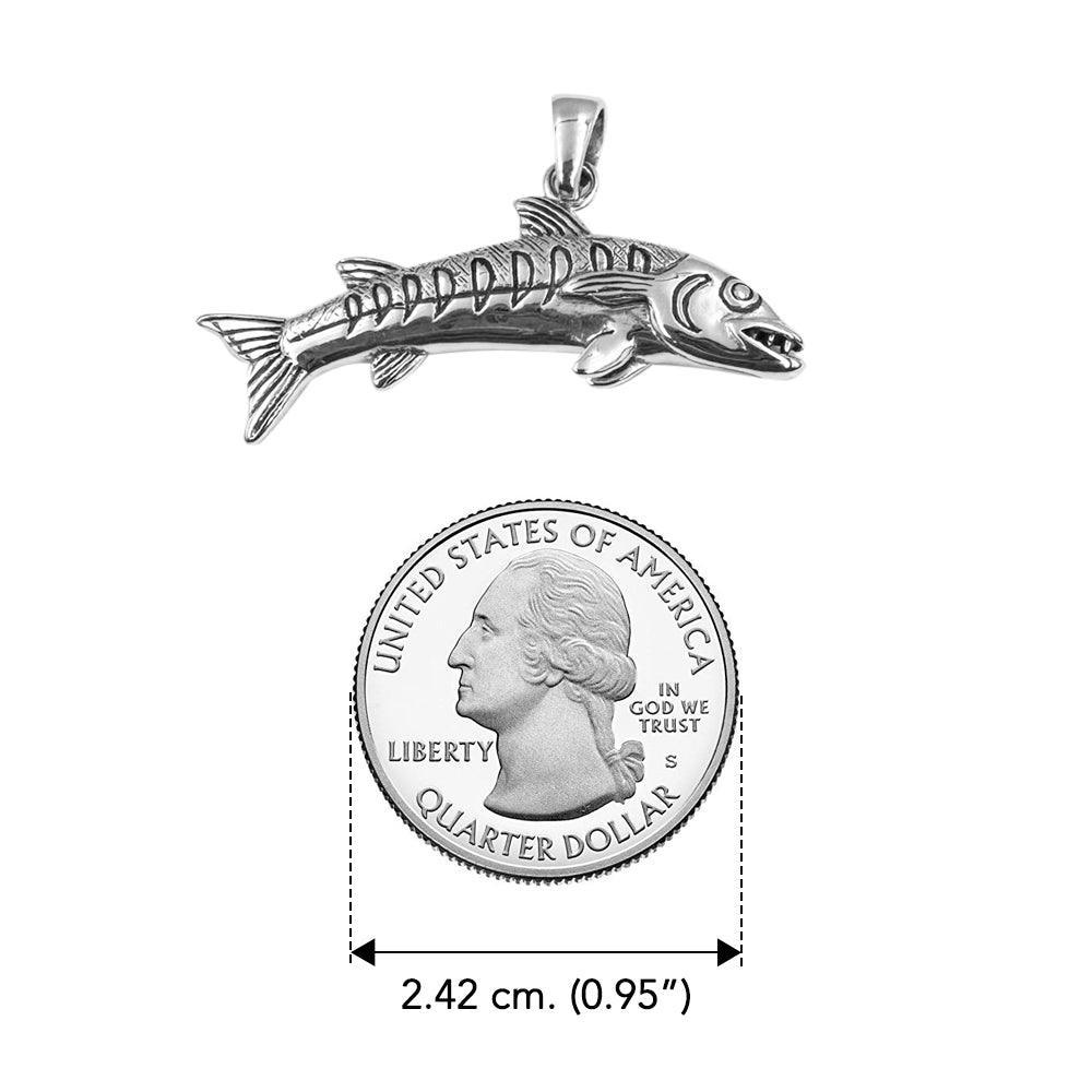 Barracudas Fish Sterling Silver Pendant by DiveSilver