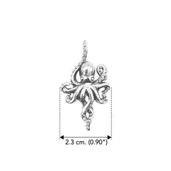 Octopus Sterling Silver Pendant with Hidden Bale TPD6285